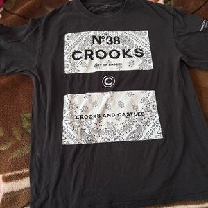 Crooks & Castles Charcoal Tee with Logo